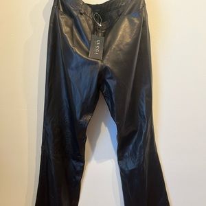 Gucci black leather pants